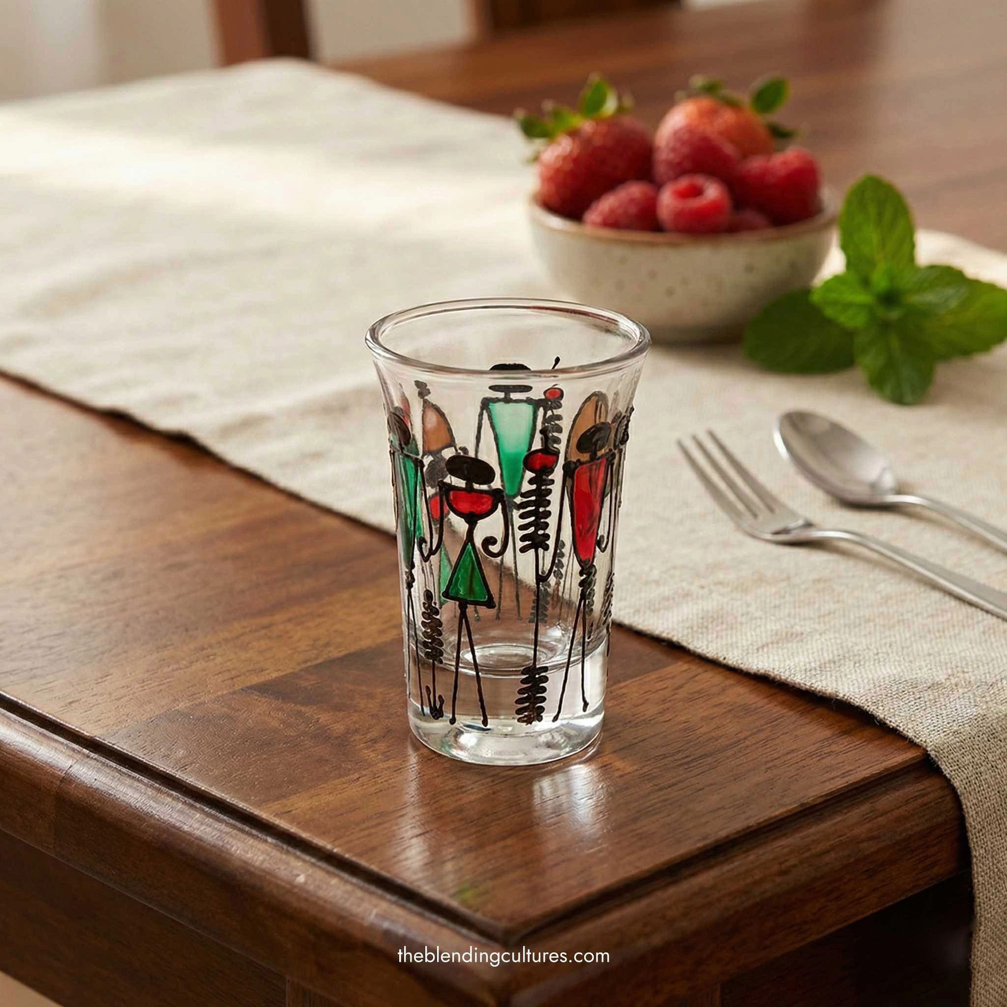 Hand Painted Liquor Glass | Decorative Tequila Shot Glass & Vodka Glass